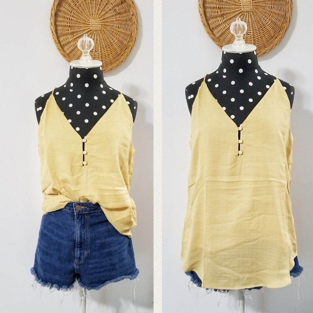 MITTOSHOP BUTTON CAMI TUNIC TOP